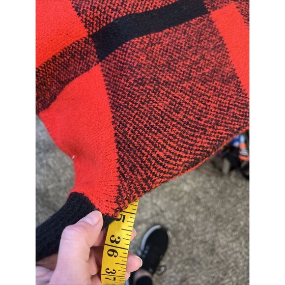 Blue Ivy Red & Black Plaid Poncho Sweater With Turtleneck S/M - Picture 6 of 6